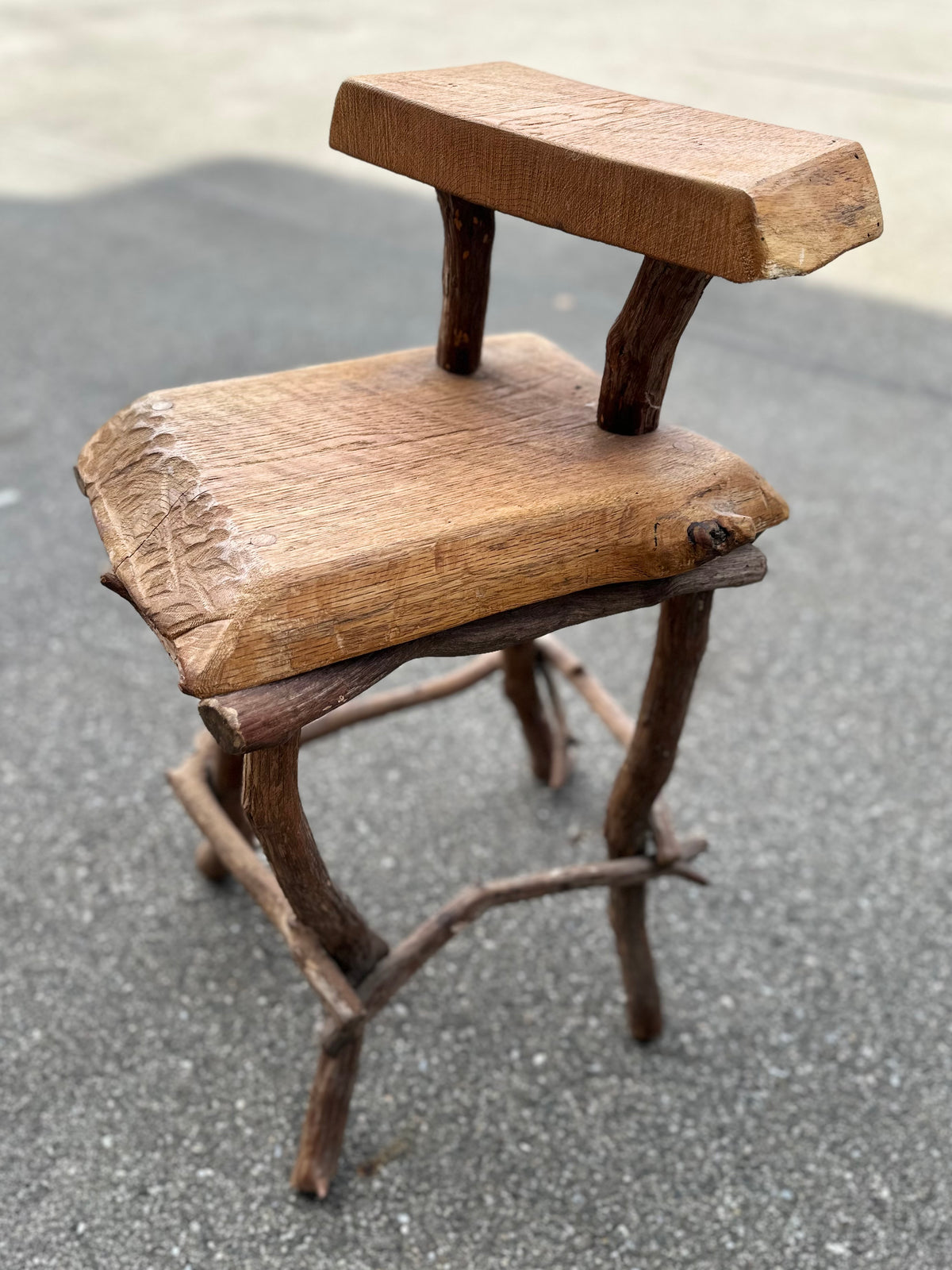 Two tiered rustic side table