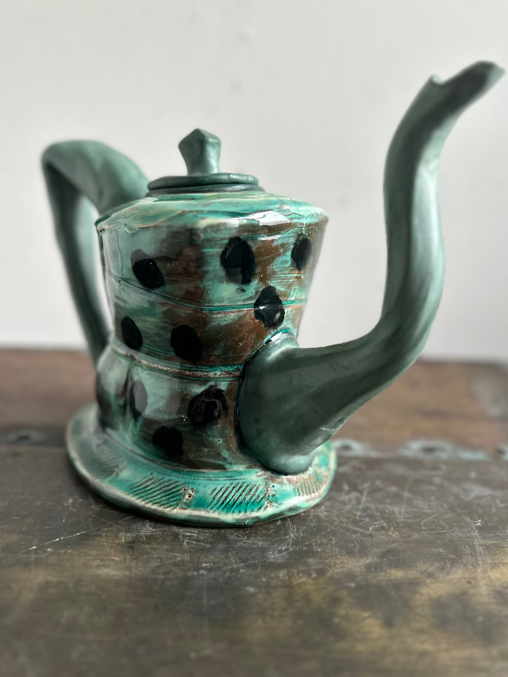 Green Ceramic Teapot