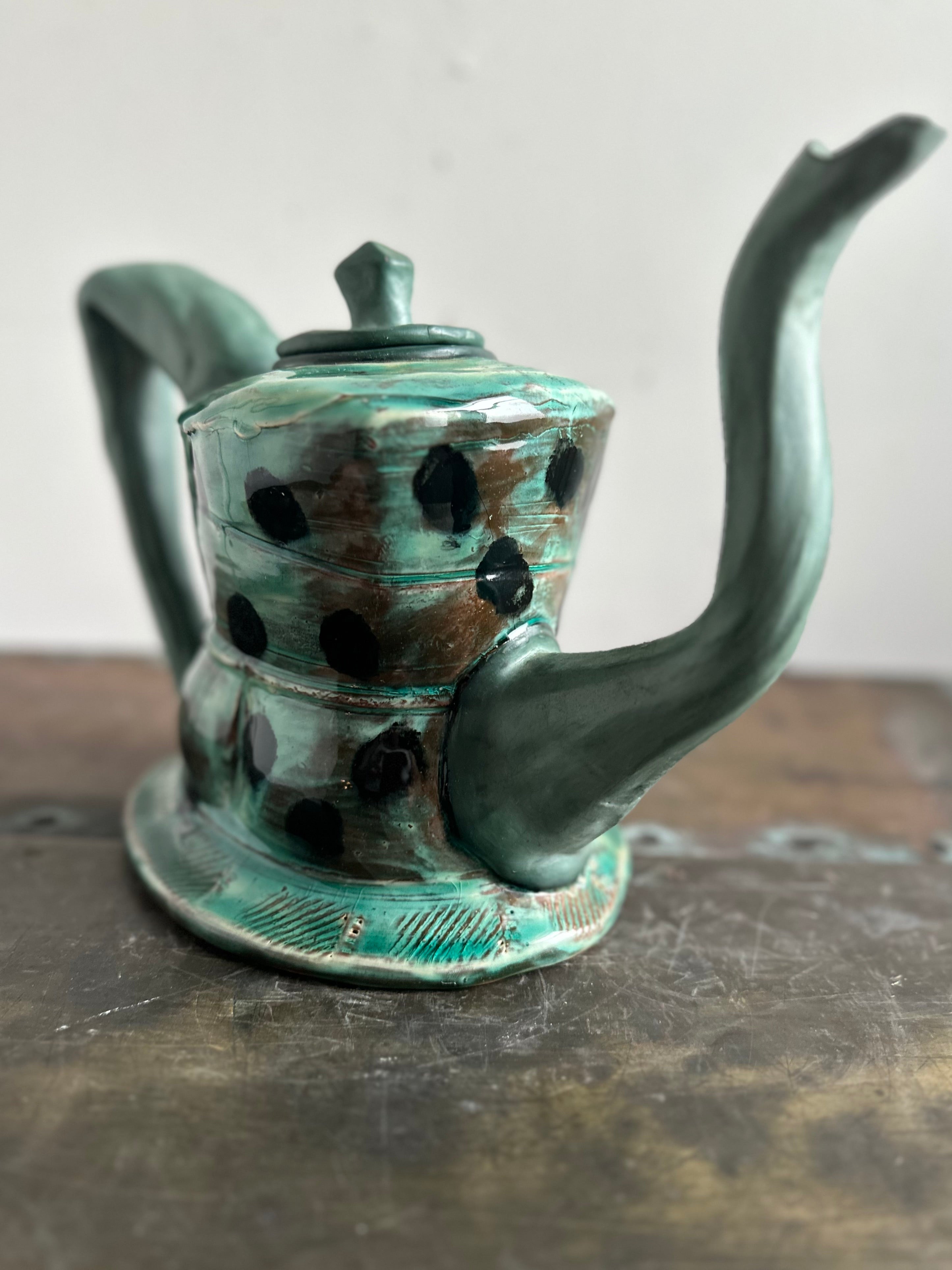 Green Ceramic Teapot