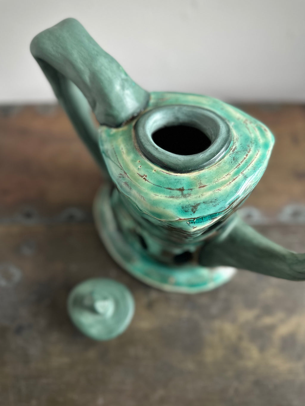Green Ceramic Teapot