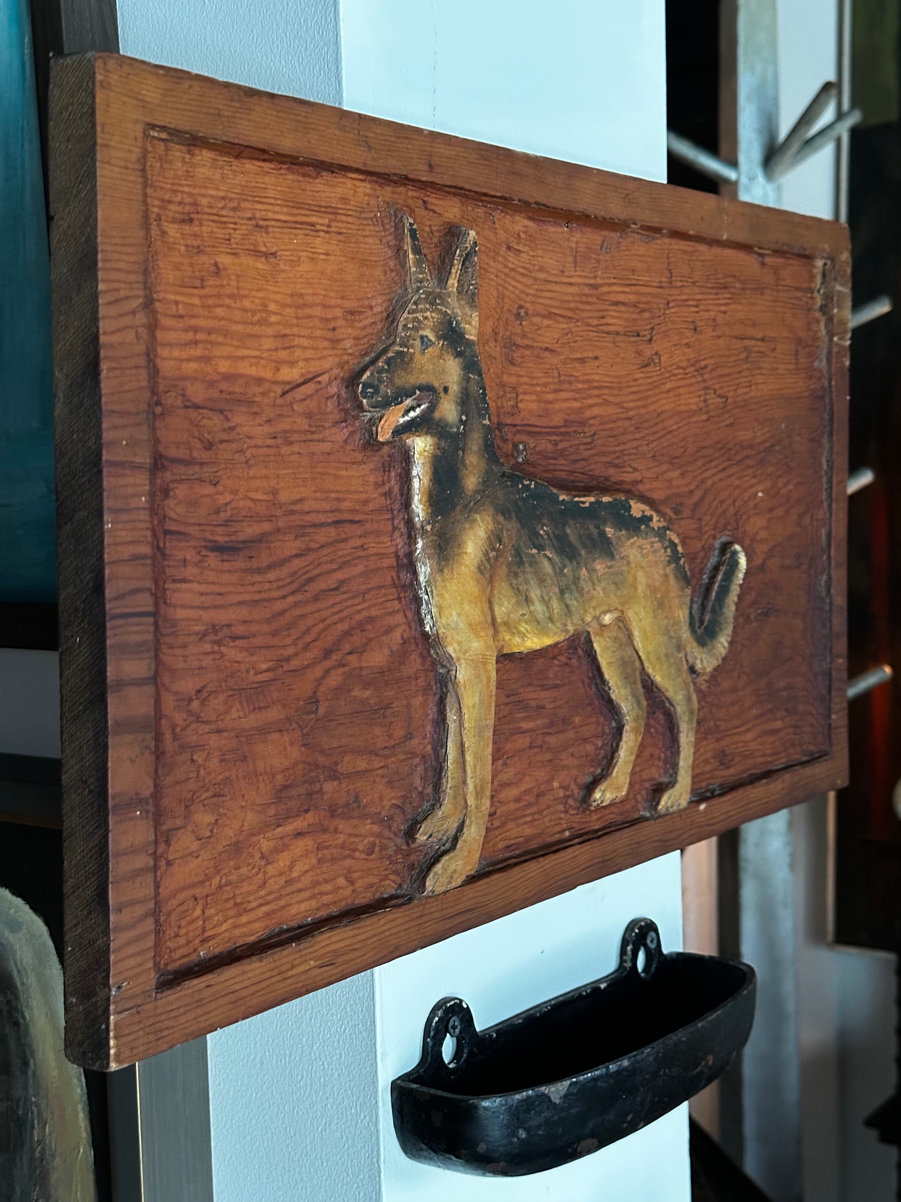 Carved Wooden German Shepherd