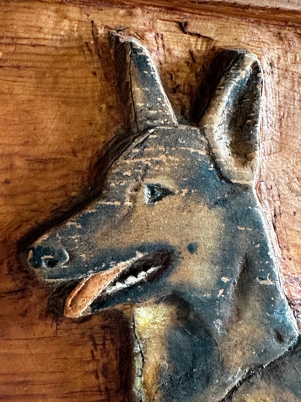 Carved Wooden German Shepherd